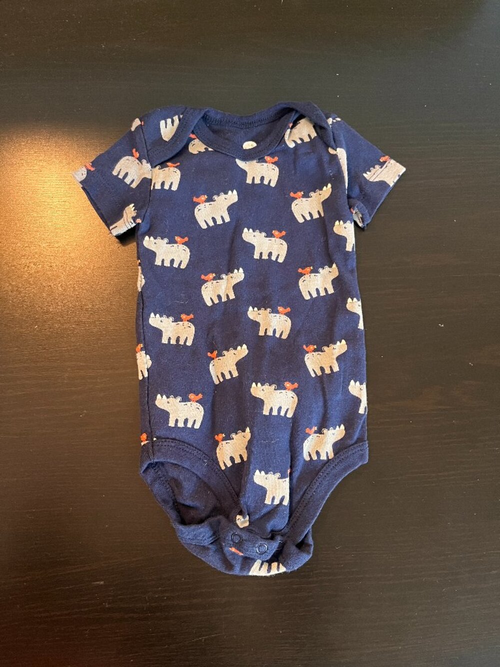[$2 in a bundle] Small Story blue rhino bodysuit 3-6 mo